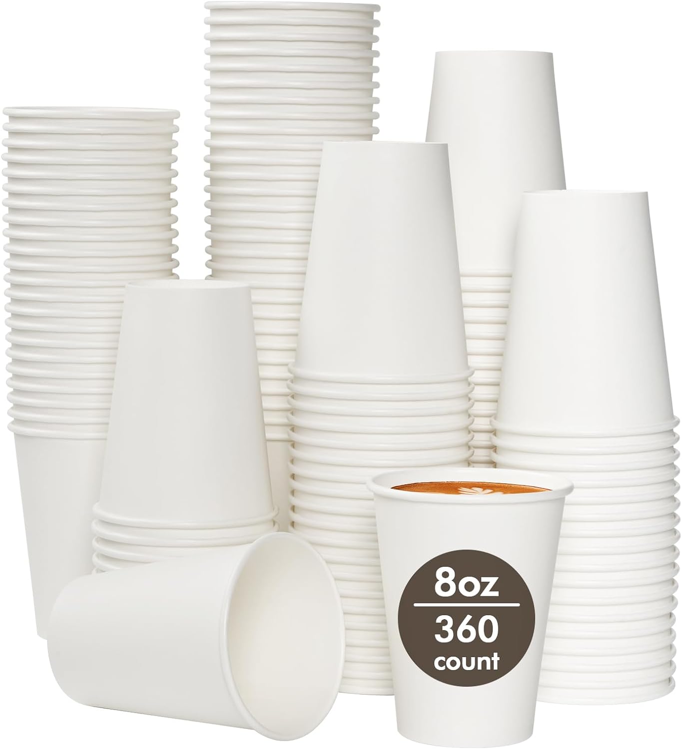 8 oz Paper Cups, Disposable Paper Coffee Cups 8 oz,Hot Beverage Drinking Cups for Water Juice or Tea,Perfect for Office Home Party
