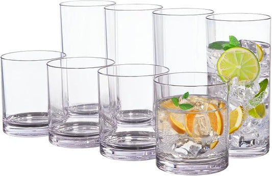 12oz Rocks & 16oz Water Cups | BPA-Free Tumblers, Made in USA | Top-Rack Dishwasher Safe